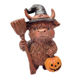 Maxbell Animal Statue Unique Table Decor Halloween Decor for Indoor Living Room Home 7cmx6cmx10cm Highlanding Cattle