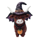 Maxbell Animal Statue Unique Table Decor Halloween Decor for Indoor Living Room Home 9cmx7.5cmx10cm Highlanding Cattle
