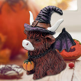 Maxbell Animal Statue Unique Table Decor Halloween Decor for Indoor Living Room Home 9cmx7.5cmx10cm Highlanding Cattle