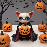 Maxbell Animal Statue Unique Table Decor Halloween Decor for Indoor Living Room Home 7cmx6cmx10cm Cat