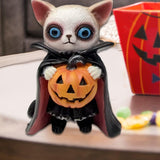 Maxbell Animal Statue Unique Table Decor Halloween Decor for Indoor Living Room Home 7cmx6cmx10cm Cat