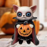 Maxbell Animal Statue Unique Table Decor Halloween Decor for Indoor Living Room Home 7cmx6cmx10cm Cat