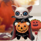 Maxbell Animal Statue Unique Table Decor Halloween Decor for Indoor Living Room Home 7cmx6cmx10cm Cat