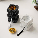Maxbell Incense Cone Burner Portable Collection Incense Holder for SPA Bedroom Hotel S White