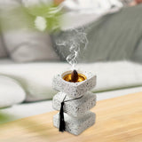 Maxbell Incense Cone Burner Portable Collection Incense Holder for SPA Bedroom Hotel L White