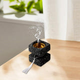 Maxbell Incense Cone Burner Portable Collection Incense Holder for SPA Bedroom Hotel S Black