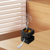 Maxbell Incense Cone Burner Portable Collection Incense Holder for SPA Bedroom Hotel S Black