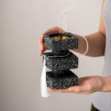 Maxbell Incense Cone Burner Portable Collection Incense Holder for SPA Bedroom Hotel L Black
