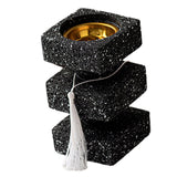 Maxbell Incense Cone Burner Portable Collection Incense Holder for SPA Bedroom Hotel L Black