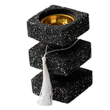 Maxbell Incense Cone Burner Portable Collection Incense Holder for SPA Bedroom Hotel L Black