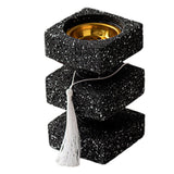Maxbell Incense Cone Burner Portable Collection Incense Holder for SPA Bedroom Hotel L Black