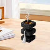 Maxbell Incense Cone Burner Portable Collection Incense Holder for SPA Bedroom Hotel L Black