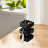 Maxbell Incense Cone Burner Portable Collection Incense Holder for SPA Bedroom Hotel L Black
