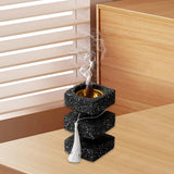 Maxbell Incense Cone Burner Portable Collection Incense Holder for SPA Bedroom Hotel L Black