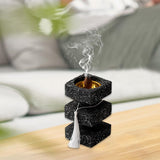 Maxbell Incense Cone Burner Portable Collection Incense Holder for SPA Bedroom Hotel L Black