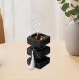 Maxbell Incense Cone Burner Portable Collection Incense Holder for SPA Bedroom Hotel L Black