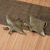 Maxbell Brass Devil Fish Ornament Gifts Copper Fish Statue for Dorm Cafe Bedroom