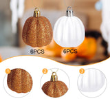 Maxbell 12x Pumpkin Hanging Ornaments Party Supplies for Holiday Home Indoor Outdoor