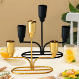 Maxbell Metal Candle Holder Candle Stick Holder for Festival Anniversary Living Room Gold