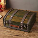 Maxbell Treasure Chest Wooden Home Decor Collection Handcrafted Table Decorative Box Green