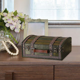 Maxbell Treasure Chest Wooden Home Decor Collection Handcrafted Table Decorative Box Green