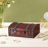 Maxbell Treasure Chest Wooden Home Decor Collection Handcrafted Table Decorative Box Red