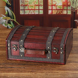 Maxbell Treasure Chest Wooden Home Decor Collection Handcrafted Table Decorative Box Red