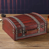 Maxbell Treasure Chest Wooden Home Decor Collection Handcrafted Table Decorative Box Red