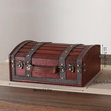 Maxbell Treasure Chest Wooden Home Decor Collection Handcrafted Table Decorative Box Red