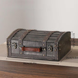 Maxbell Treasure Chest Wooden Home Decor Collection Handcrafted Table Decorative Box Grey