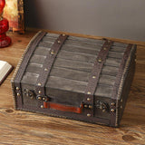 Maxbell Treasure Chest Wooden Home Decor Collection Handcrafted Table Decorative Box Grey
