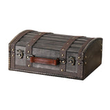 Maxbell Treasure Chest Wooden Home Decor Collection Handcrafted Table Decorative Box Grey