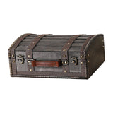 Maxbell Treasure Chest Wooden Home Decor Collection Handcrafted Table Decorative Box Grey