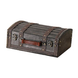 Maxbell Treasure Chest Wooden Home Decor Collection Handcrafted Table Decorative Box Grey