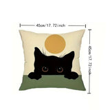 Maxbell 4 Pieces Black Cat Throw Pillow Covers Animal Cushion Case for Men Women Bed