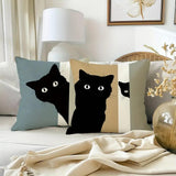 Maxbell 4 Pieces Black Cat Throw Pillow Covers Animal Cushion Case for Men Women Bed