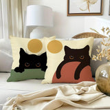 Maxbell 4 Pieces Black Cat Throw Pillow Covers Animal Cushion Case for Men Women Bed