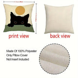 Maxbell 4 Pieces Black Cat Throw Pillow Covers Animal Cushion Case for Men Women Bed