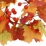 Maxbell Thanksgiving Candle Ring Artificial Maple Leaves Wreath for Harvest Cafe Bar