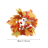 Maxbell Thanksgiving Candle Ring Artificial Maple Leaves Wreath for Harvest Cafe Bar