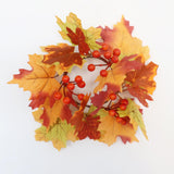 Maxbell Thanksgiving Candle Ring Artificial Maple Leaves Wreath for Harvest Cafe Bar