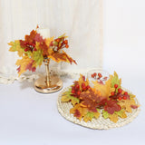 Maxbell Thanksgiving Candle Ring Artificial Maple Leaves Wreath for Harvest Cafe Bar