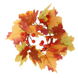 Maxbell Thanksgiving Candle Ring Artificial Maple Leaves Wreath for Harvest Cafe Bar