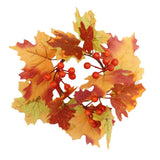Maxbell Thanksgiving Candle Ring Artificial Maple Leaves Wreath for Harvest Cafe Bar