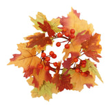 Maxbell Thanksgiving Candle Ring Artificial Maple Leaves Wreath for Harvest Cafe Bar