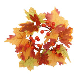 Maxbell Thanksgiving Candle Ring Artificial Maple Leaves Wreath for Harvest Cafe Bar