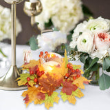 Maxbell Thanksgiving Candle Ring Artificial Maple Leaves Wreath for Harvest Cafe Bar