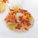 Maxbell Thanksgiving Candle Ring Artificial Maple Leaves Wreath for Harvest Cafe Bar