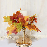 Maxbell Thanksgiving Candle Ring Artificial Maple Leaves Wreath for Harvest Cafe Bar