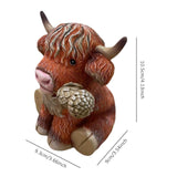 Maxbell Realistic Highland Cow Figurine Handicraft Doll for Boys Girls Children Kids
